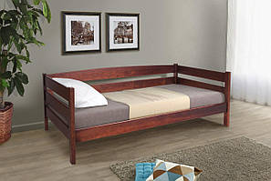 Ліжко односпальне дерев'яна Лева 90 - 200 см (темний горіх)