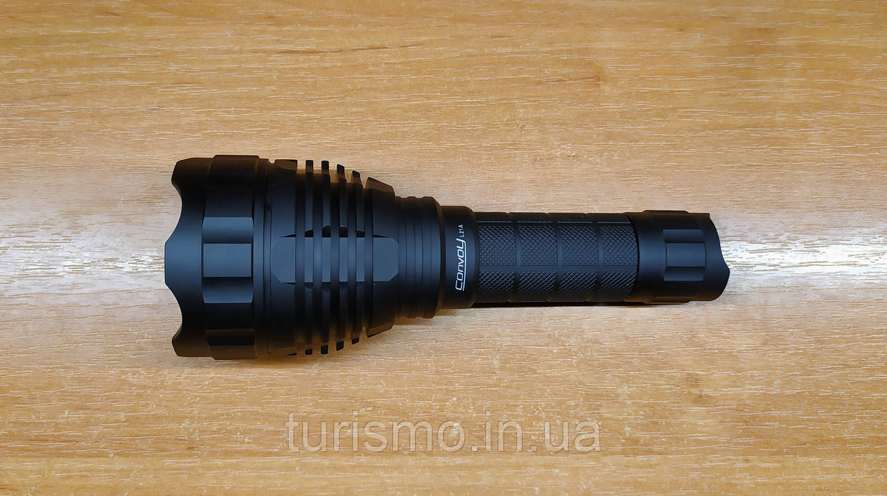 Ліхтар Convoy L21A, діод Luminus SST-40 6500K, драйвер 12 груп із термоконтролем, до 2300 Lm, чорний корпус.