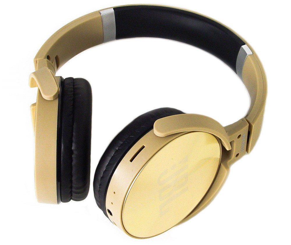 Навушники безпровідні Bluetooth MDR 950 microSD, золоті, фото 1