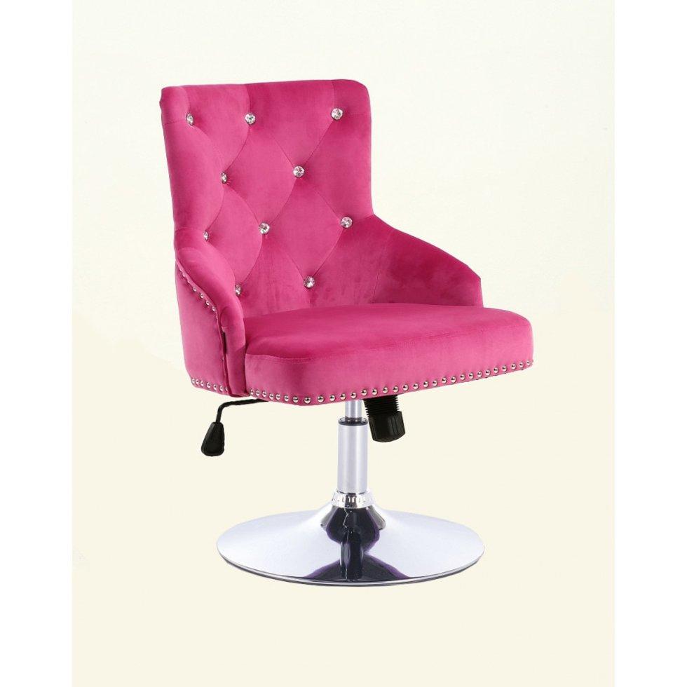 Перукарське крісло на пневматиці Hrove Form HR654N малиновий велюр зі стразами