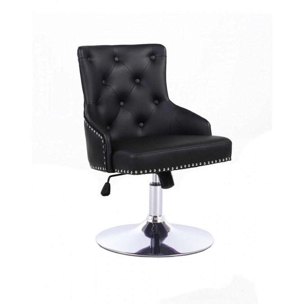 Перукарське крісло на пневматиці Hrove Form HR654N чорний кожзам з гудзиками