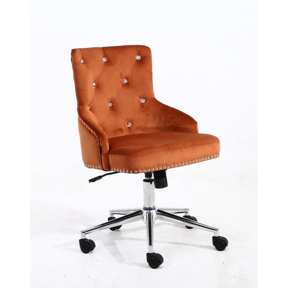 Перукарське крісло на пневматиці Hrove Form HR654K мідний велюр зі стразами, фото 1