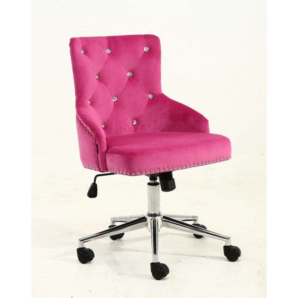 Перукарське крісло на пневматиці Hrove Form HR654K малиновий велюр зі стразами, фото 1