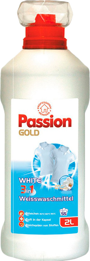 Passion Gold 3in1 Пешен голд рідина для прання білих тканин 2 л