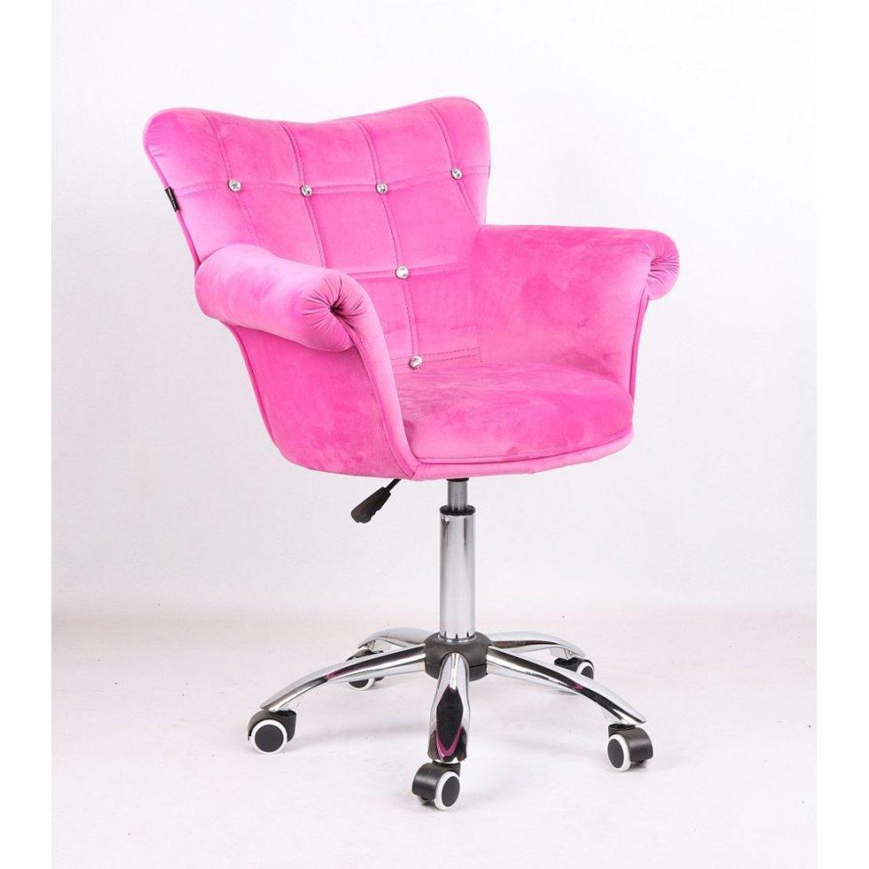 Перукарське крісло на пневматиці Hrove Form HR804CK рожевий велюр