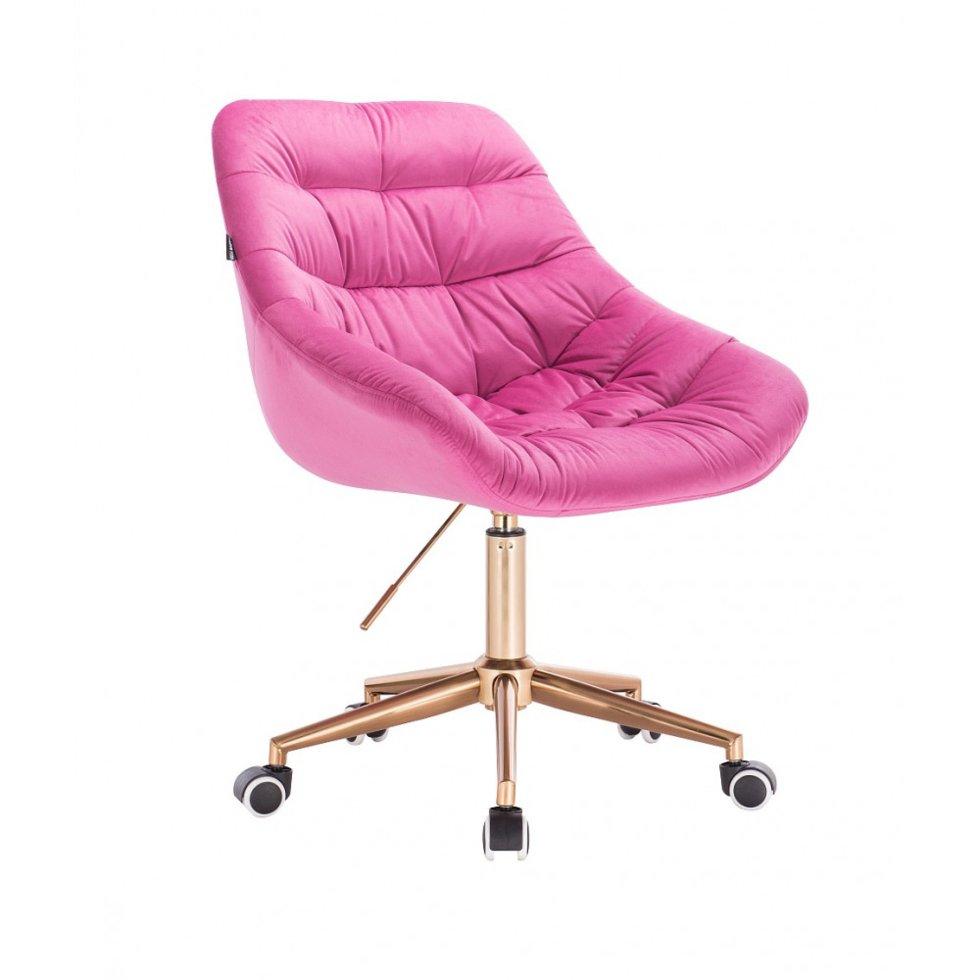Перукарське крісло на пневматиці Hrove Form HR825 малиновий велюр колеса золото, фото 1