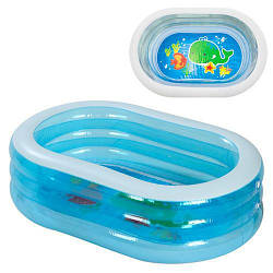 Дитячий надувний басейн овальний Intex на 238 літрів, блакитний