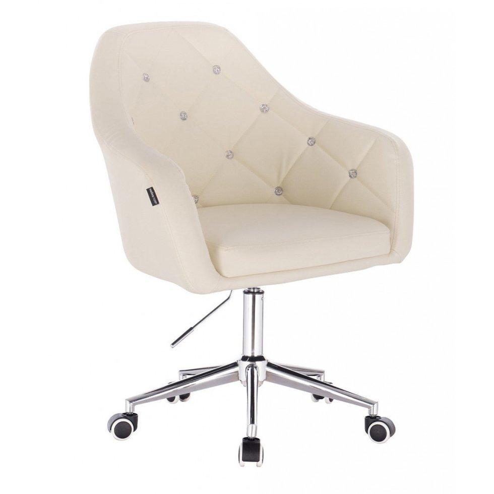 Перукарське крісло на пневматиці Hrove Form HR830K кремовий кожзам хрестовина хром