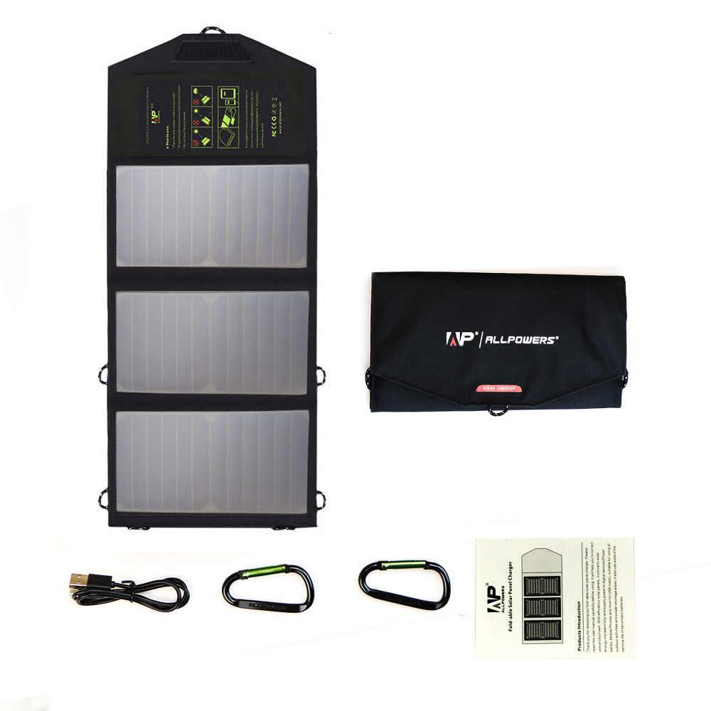 Портативна сонячна панель Allpowers 5V 21W Кемпінгова туристична переносна панель