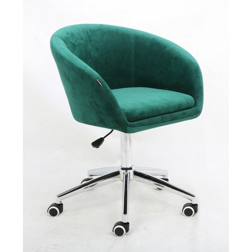 Перукарське крісло на пневматиці Hrove Form HR8326K зелений велюр, фото 1