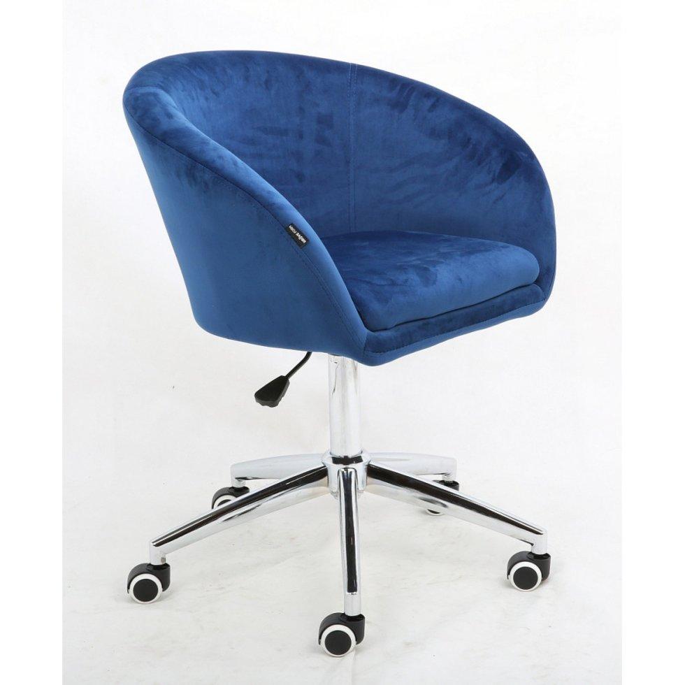 Перукарське крісло на пневматиці Hrove Form HR8326K Синій велюр, фото 1