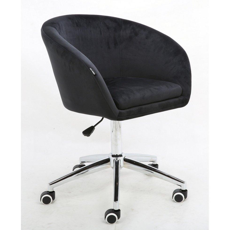 Перукарське крісло на пневматиці Hrove Form HR8326K чорний велюр