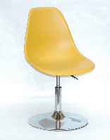Стілець майстра поворотний на хромованому млинці Nik CH-BASE жовтий 11, дизайн Charles and Ray Eames, фото 7