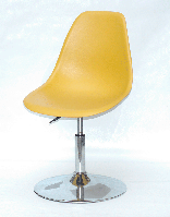 Стілець майстра поворотний на хромованому млинці Nik CH-BASE жовтий 11, дизайн Charles and Ray Eames, фото 6