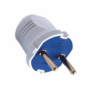 Вилка 10А пряма без заземлення Біла 80011