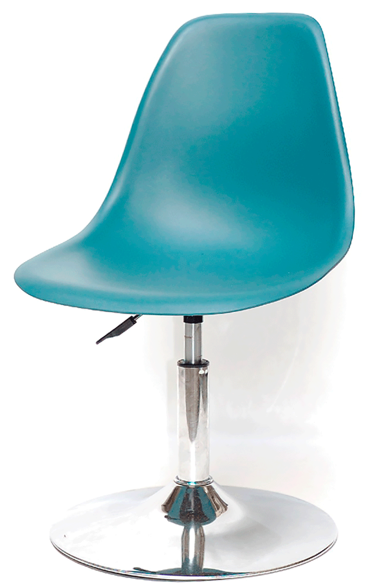 Стілець поворотний кухонний на круглому млинці Nik CH-BASE зелений 02, дизайн Charles and Ray Eames, фото 1