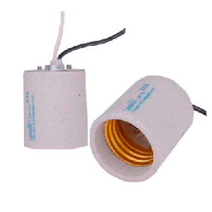 Патрон кераміка Е27 + провід 25см білий 80299