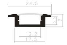 Профіль для світлодіодної стрічки врізний /№7 з розсіювачем 1м