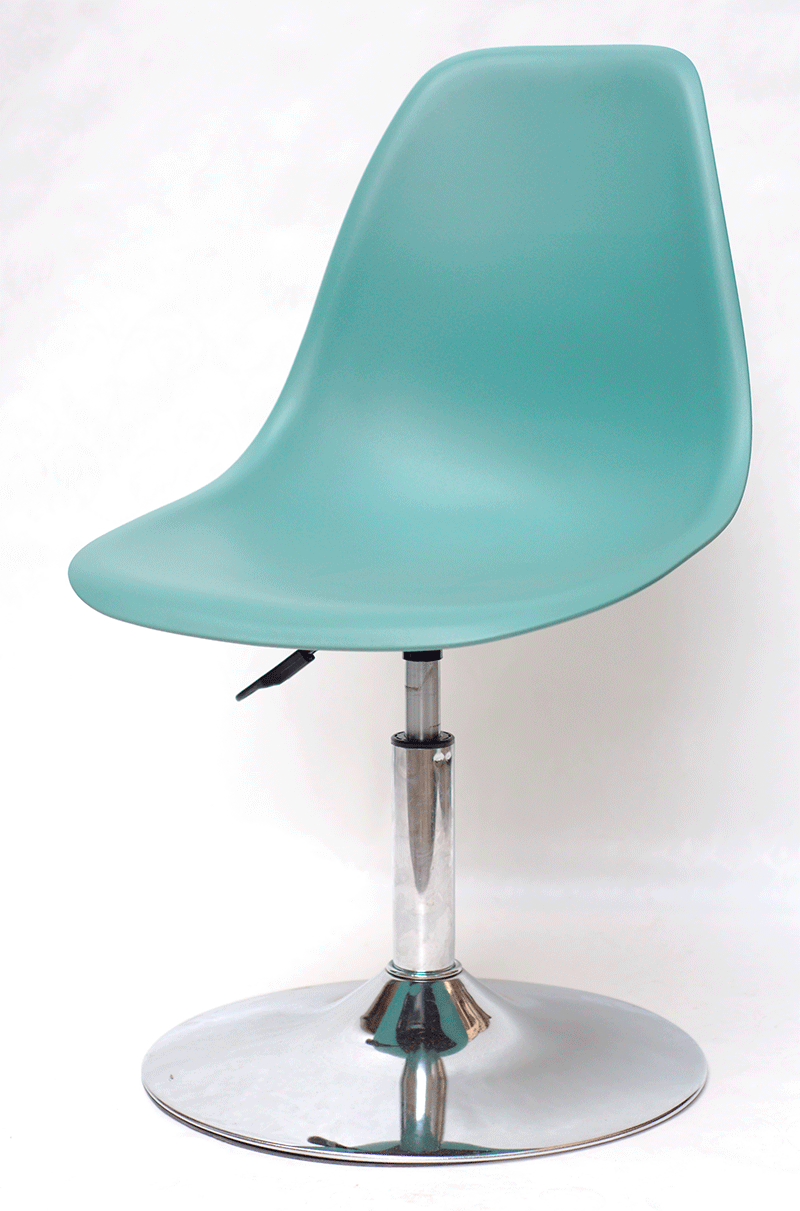 Стілець поворотний із регулюванням висоти Nik CH-BASE зелений 40, на хромованій опорі млинця, фото 1