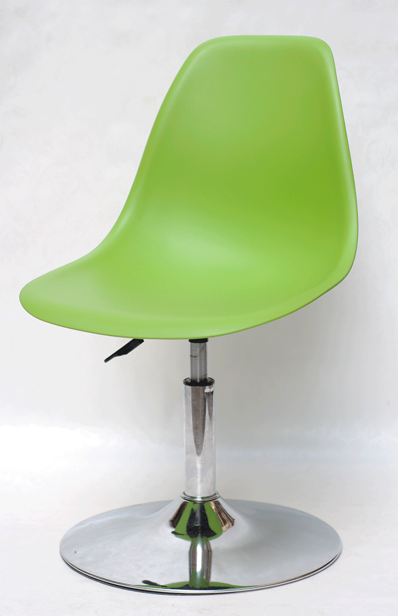 Стілець на круглому млинці Nik CH-BASE зелений 41 пластик, хромована опора-блин, дизайн Charles and Ray Eames, фото 1