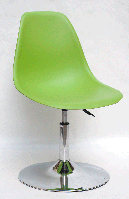 Стілець на круглому млинці Nik CH-BASE зелений 41 пластик, хромована опора-блин, дизайн Charles and Ray Eames, фото 2