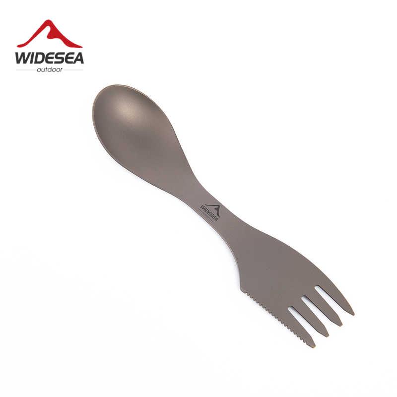 Туристична титанова ложка - виделка Widesea 3в1