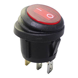 Перемикач KCD1-5-101WN вологозахисний ip65 + підсвітка 220V КРАСНИЙ 81140 Китай