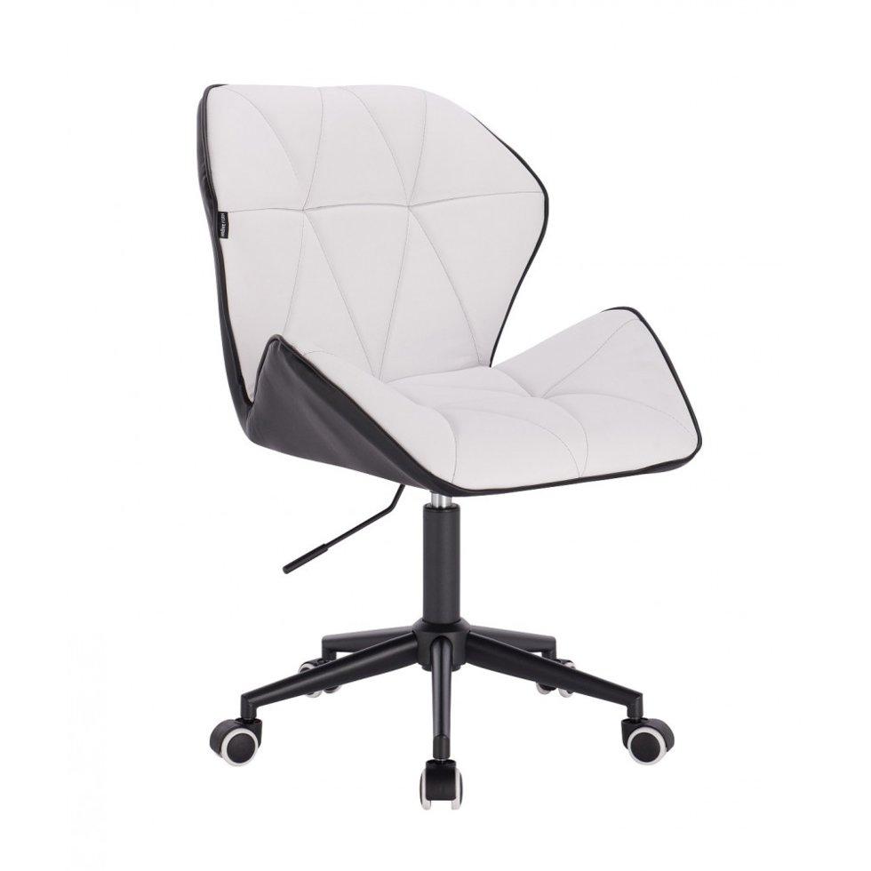 Перукарське крісло на пневматиці Hrove Form HR212 біло-чорний кожзам чорні колеса, фото 1