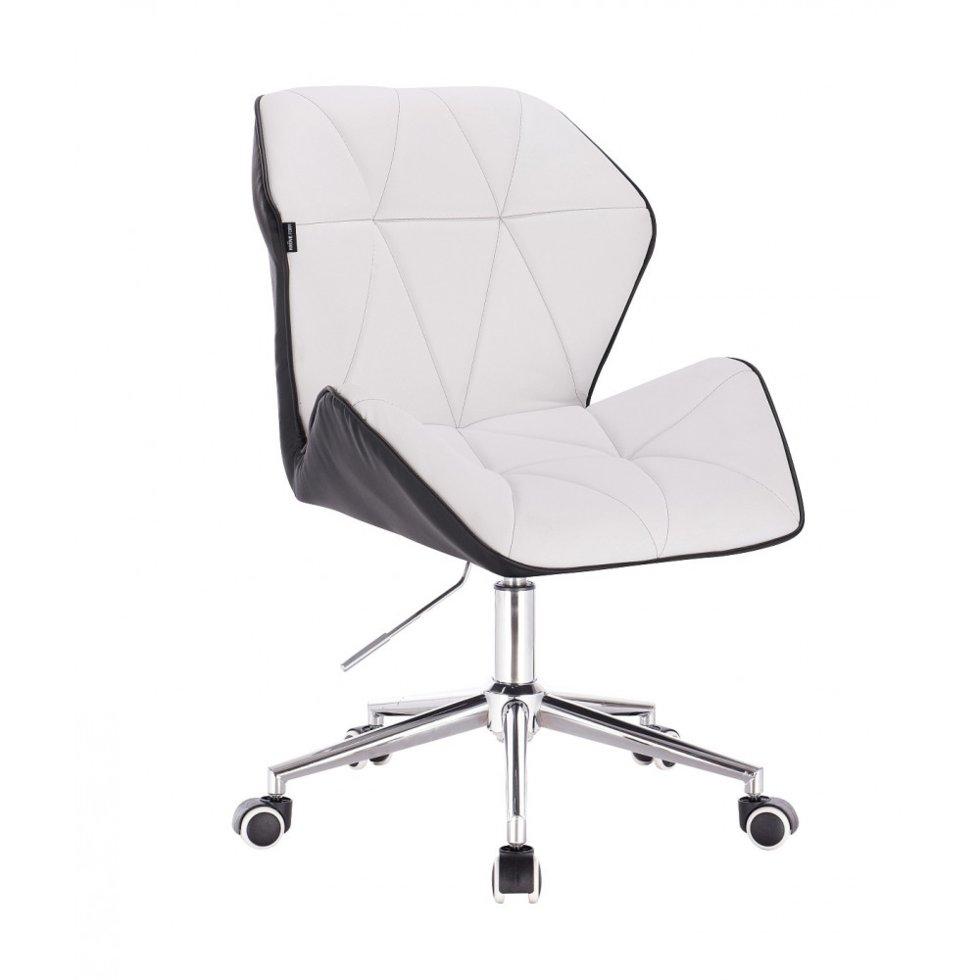 Перукарське крісло на пневматиці Hrove Form HR212 біло-чорний кожзам