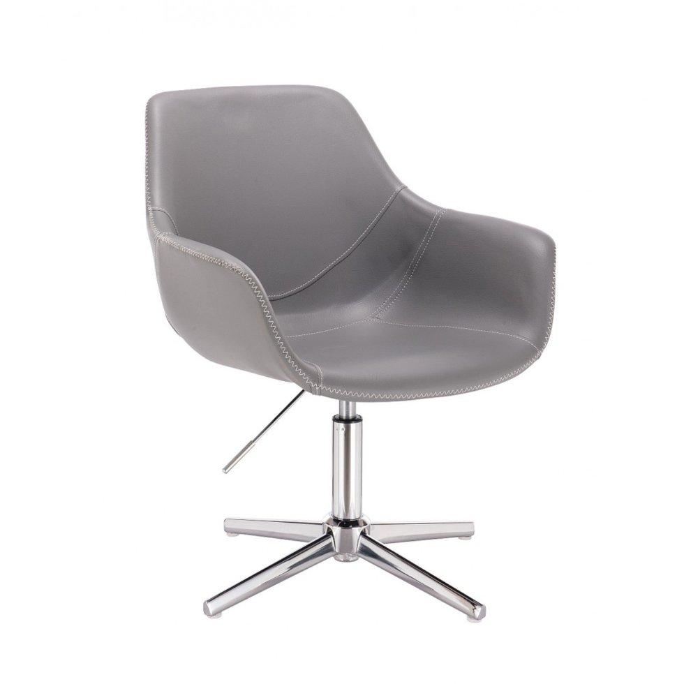 Перукарське крісло на пневматиці Hrove Form HR876С сіре кожзам