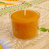 Кругла прозора воскова чайна свічка 30г для аромаламп та лампадок; натуральний бджолиний віск, фото 2