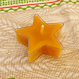 Воскова чайна свічка Зірочка 16г в пластиковому прозорому контейнері; натуральний бджолиний віск, фото 2