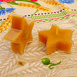 Воскова чайна свічка Зірочка 16г в пластиковому прозорому контейнері; натуральний бджолиний віск, фото 3