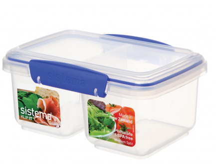 Контейнер пищевой для хранения с 2 отсеками SISTEMA KLIP IT 0,835 л ...