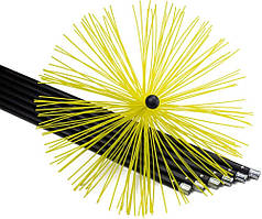 Комплект для чищення димоходу Ecodym гнучкі ручки 1 м х 6 шт + універсальна щітка 450 мм