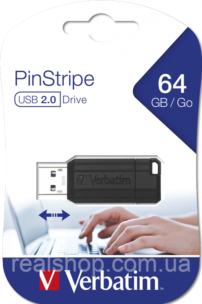USB-накопитель Verbatim 64GB PinStripe