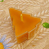 Воскова чайна свічка Ялинка в пластиковому прозорому контейнері; натуральний бджолиний віск, фото 4