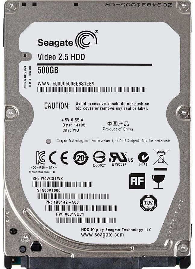 Жесткий диск Seagate 500GB 5400rpm 16MB SATAIII (ST500VT000) 2.5" Refurbished, фото 1