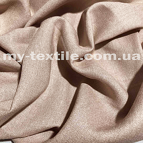 Лляна тканина однотон натуральна бавовна з віскозою 140 см Персиковий світлий