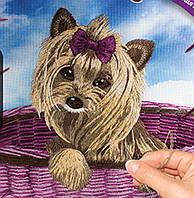 Вишивка гладдю на полотні Собачка, VGL-01-05