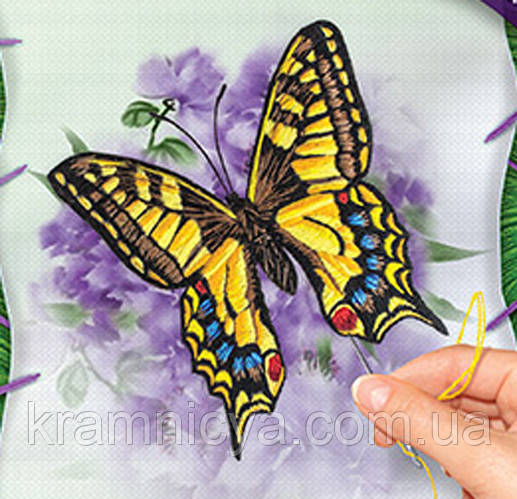 Вышивка гладью на холсте Бабочка, VGL-01-02 (ID#138074322), цена: 130 ...