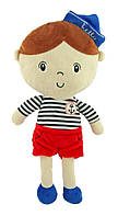 Детская игрушка плюшевая кукла Мальчик моряк Boy Baby Mix STK-18071 ребенку от 1 года, разноцветный
