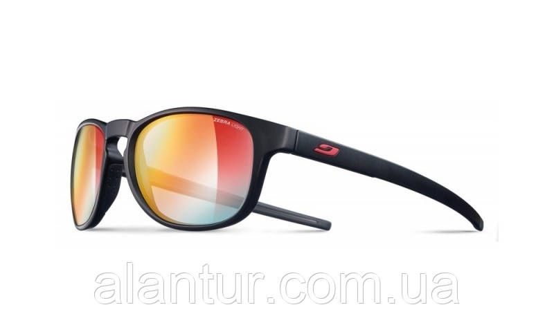 Жіночі сонцезахисні окуляри Julbo RESIST BLACK ZEBRA LIGHT FIRE, полімерні лінзи, широкий огляд