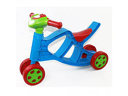 Дитячий музичний пластиковий синій беговел ( велосипед без педалей) Doloni Toys, дітям від 1 року
