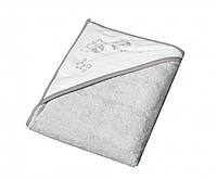 Детское махровое полотенце с капюшоном Tega Sowa SO-007 100х100 см., серое