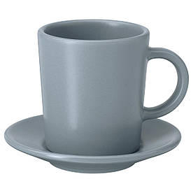 IKEA Чашка для кофе эспрессо с блюдцем DINERA ( 004.240.18)