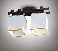 Люстра 2-х ламповая, металлическая, с деревом и кубами для небольшой комнаты 14906-2 серии "Триллениум"