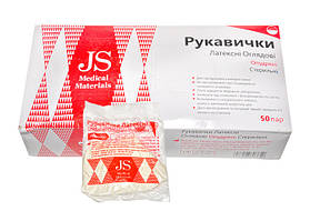 Рукавички JS оглядові, опудрені, стер. р.L,M,S пара