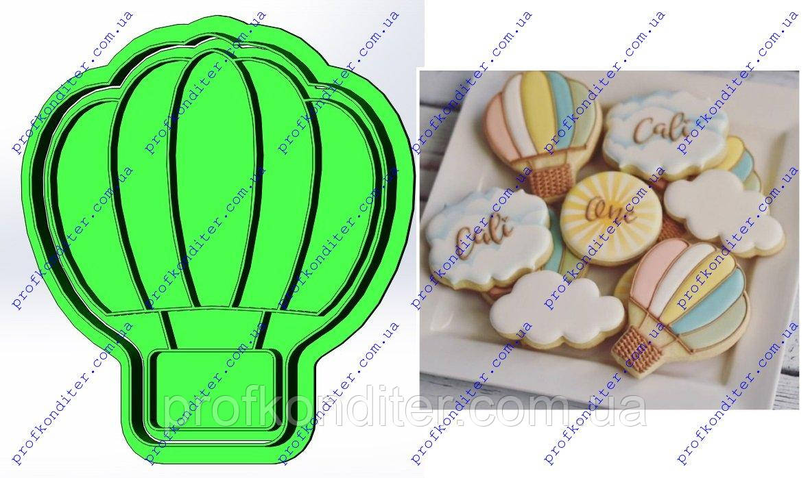 Пластикова вирубка з відбитком "Повітряна куля з кошиком", 10см