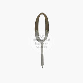 Топер для торта акриловий — СЕРЕБРО — Цифра "0" — 3,5х13,5 см